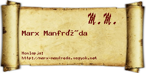 Marx Manfréda névjegykártya